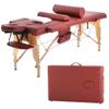 Haiput Wam Portable Massage Table Folding with Free Accessories, Wooden/Aluminum 84" Bed 2" Cushion 2/3 Section Massage Spa Bed,Height-Adjustable Salon Bed (Beech Sheet,Burgundy 2 Section) view 1