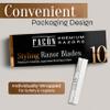 Facn Professional Hair Razor Comb Replacement Blades, Styling Razor Blades for Thinning Texturizing Layering Cutting Hair, Premium Platinum Japanese Stainless Steel for Split Ends Trimming - 10 Count view 4