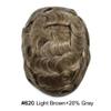 Ultra Thin Skin Mens Toupee Human Hairpiece 0.06MM All V-Looped PU Toupee for Men Hair Replacement System Natural Hairline Man Wigs Units 8"X10" #620 Light Brown with 20% Gray view 2