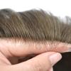 Ultra Thin Skin Mens Toupee Human Hairpiece 0.06MM All V-Looped PU Toupee for Men Hair Replacement System Natural Hairline Man Wigs Units 8"X10" #620 Light Brown with 20% Gray view 4