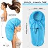 Eurzom 4 Pcs Large Shower Cap for Braids Extra Long Shower Cap for Women Long Hair Locs Foldable Waterproof Reusable XL Hair Bonnets for Dreadlocks Drawstring Bath Caps(Pink, Blue, Green, Purple) view 3