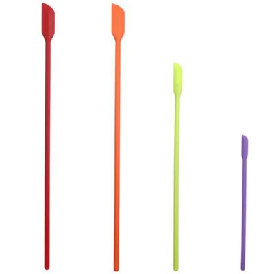 4Pcs Mini Silicone Spatula Set, Upgraded Two-sides Hardened Sturdier Silicone Spatula, Mini Spatula for Makeup, Reusable Thin Jar Scraper, Last Drop Spatula for Beauty and Kitchen Colorful