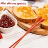 4Pcs Mini Silicone Spatula Set, Upgraded Two-sides Hardened Sturdier Silicone Spatula, Mini Spatula for Makeup, Reusable Thin Jar Scraper, Last Drop Spatula for Beauty and Kitchen Colorful view 4