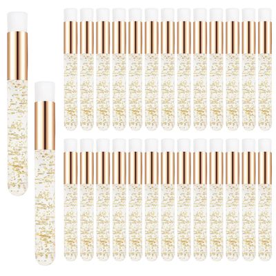 30 Pcs Crystal Lash Shampoo Brushes- Eyelash Cleaning Brush Soft Makeup Brushes for Eyelash Extensions Cleansing,Nose Pore Deep Cleaning Brush(Gold)