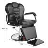 Artist hand Reclining Barber Chairs, Heavy Duty Salon Chair Shampoo Chair, Comfortable Wide Seat with Headrest and Footrest, Beauty Salon Equipment for Barber Shop Cosmetology, Max Load 400 LBS Black view 2