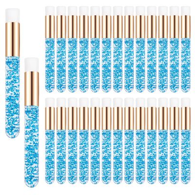 30 Pcs Crystal Lash Shampoo Brushes- Eyelash Cleaning Brush Soft Makeup Brushes for Eyelash Extensions Cleansing,Nose Pore Deep Cleaning Brush(Blue)