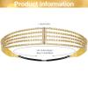 ANCIRS 2 Pack Multi Layered Elastic Headband for Women, Adjustable Rhinestone Bridal Headpieces, Stretchy Jewelry Hair Bands Accessories for Girls- Gold & Silver view 2