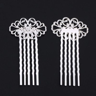 KALLORY 10pcs Silver Flower Inserted Hair Combs for Women Elegant Hair Accessories for Weddings Dances and Daily Wear Stylish Women Headdress for Enhanced Hairstyling