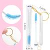 48 Pieces Disposable Mascara Wands Set,Include 24 pcs Disposable Crystal Lash Spoolies Brush and 24 Pieces Reusable Diamond keychain Empty Eyelash Brush Tubes for Women Girls Makeup Brush Kit view 2