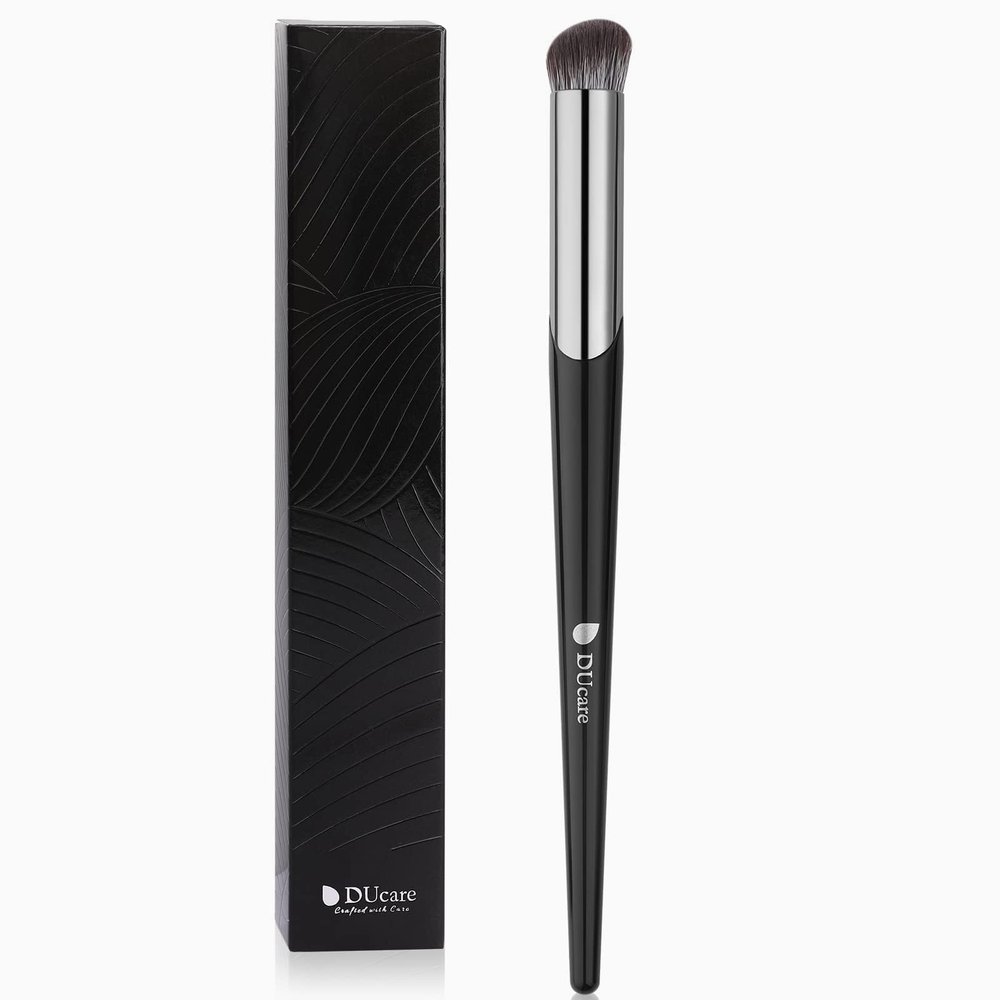 DUcare Concealer Brush Under Eye, Angled Small Nose Contour Brush, Mini Thin Slanted Foundation Dark Circles Puffiness, Puffy Face Eyebrow Eyes, Liquid Cream Blending
