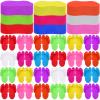 JaGely 90 Pairs Disposable Pedicure Slippers Bulk, Pedicure Flip Flops Disposable Anti Slip EVA Foam Spa Slippers Sandals for Guests Women Girls Kids Foot Bath Nail Salon Party Supplies, 9 Colors view 1