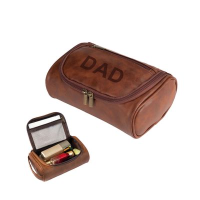 JINLIN Personalized Toiletry Bag Rustic Leather Travel Organizer, Handcrafted Travel Bag Gift for Father Groomsmen Husband Boyfriend