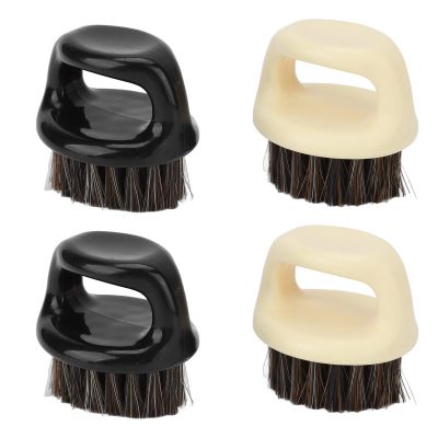 4pcs Knuckle Brush, Mustache Knuckle Brush Soft Bristles Sweep Beard Brush Barber Hair Brush for Men Styling