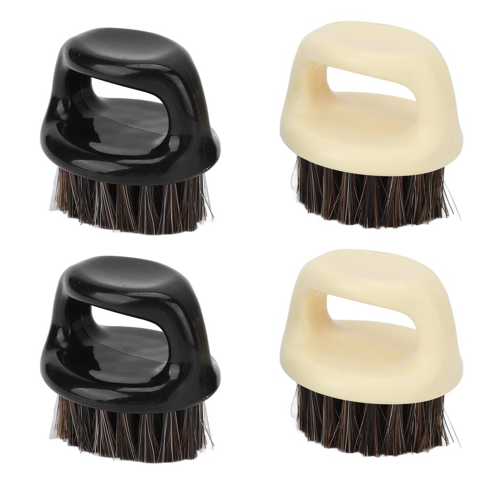 4pcs Knuckle Brush, Mustache Knuckle Brush Soft Bristles Sweep Beard Brush Barber Hair Brush for Men Styling