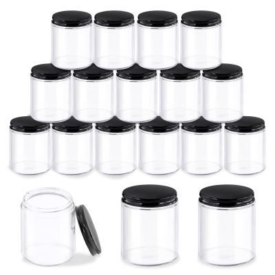 Glarks 8 Pack 8oz Glass Jars with Lids, Round Clear Glass Jars with Inner Liner and Black Lids for Storing Creams, Beauty Products, Cosmetic and Ointments