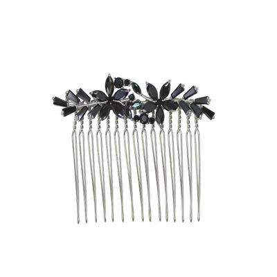 Faship Gorgeous Black CZ Crystal Floral Hair Comb