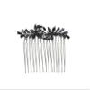 Faship Gorgeous Black CZ Crystal Floral Hair Comb view 1