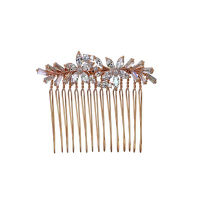 Faship Gorgeous Clear CZ Crystal Floral Hair Comb