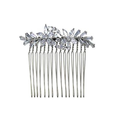 Faship Gorgeous Clear CZ Crystal Floral Hair Comb