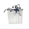 Faship Gorgeous Dark Blue CZ Crystal Floral Hair Comb view 1