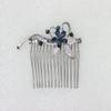 Faship Gorgeous Dark Blue CZ Crystal Floral Hair Comb view 2