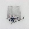 Faship Gorgeous Dark Blue CZ Crystal Floral Hair Comb view 3