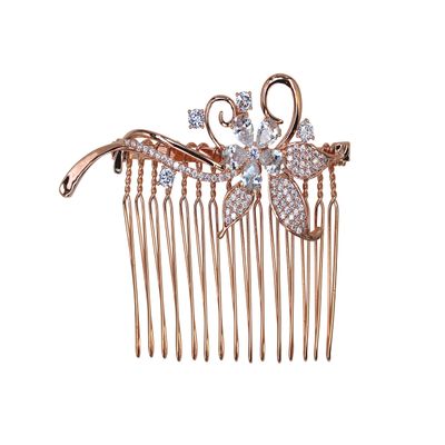Faship Gorgeous Clear CZ Crystal Floral Hair Comb