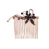 Faship Gorgeous Black CZ Crystal Floral Hair Comb view 1