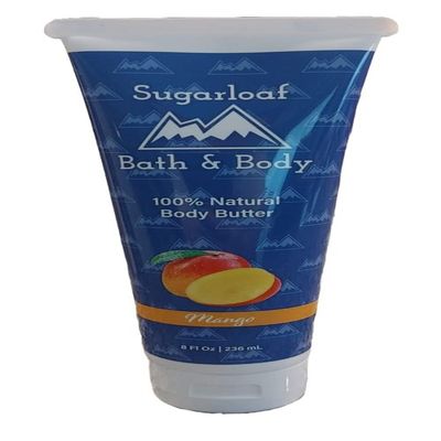 Sugarloaf Bath & Body. Our Whipped Body Butter is Made with 100% Pure Raw Butters and Quality Ingredients. All Three Unrefined Coconut, Mango, and Shea Butters are used in this Formula; Formulated for Moisturizing, Hydrating, and Rich Ideal for Skin