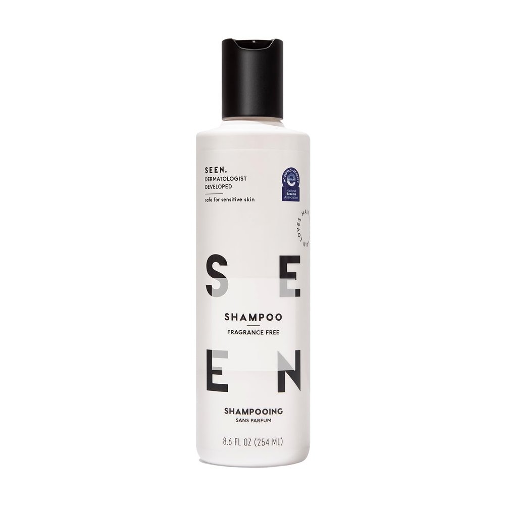 SEEN Shampoo, Fragrance Free - Non-Comedogenic & Hair Shampoo- Dermatologist-Developed - Safe for Sensitive, Eczema & Acne Prone Skin