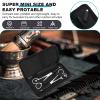 Beavorty 1Pcs Hair Stylist Scissor Holder Pouch Salon Scissors Bag Roll Up Hair Tools Barber Shears Holder Professional Leather Shears Case for Hairdressers view 4