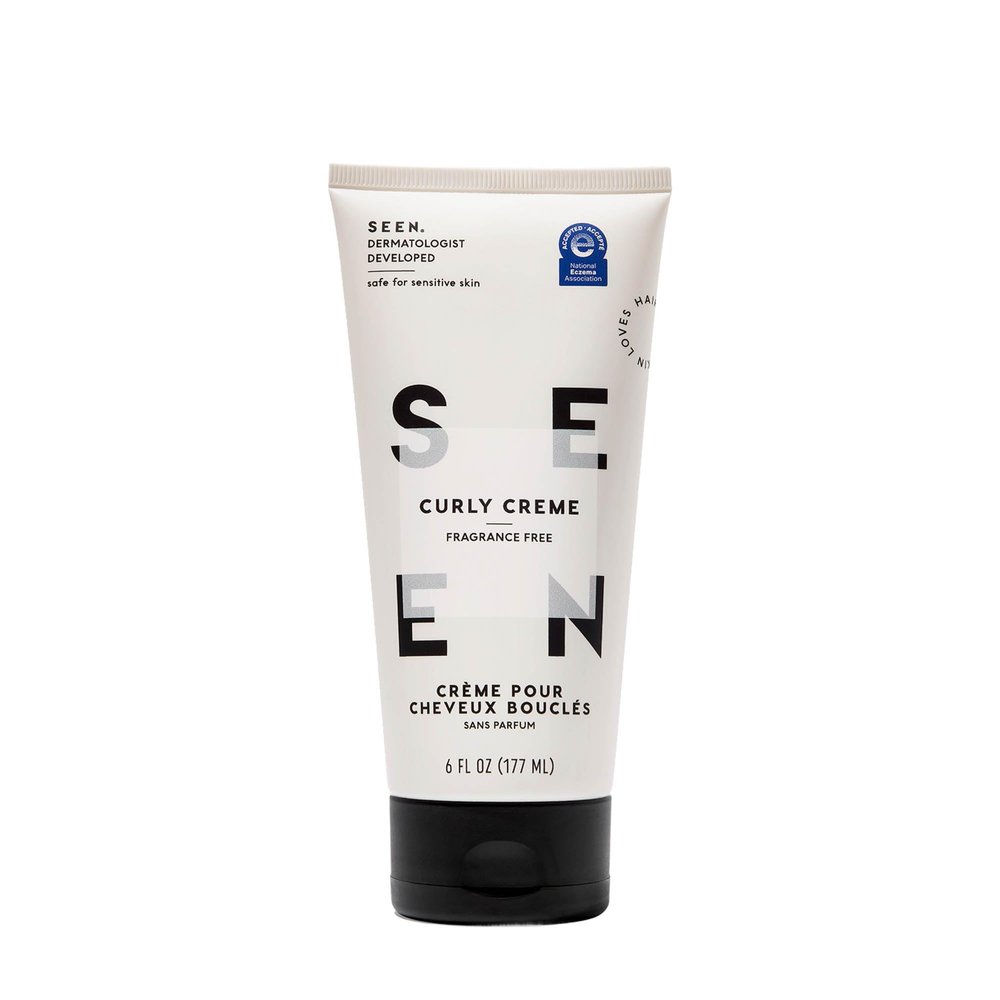 SEEN Curly Creme, Fragrance Free - Non-Comedogenic & Curl Defining Styling Hair Cream- Anti Frizz- Heat Protectant- Safe for Sensitive Skin
