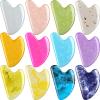 Nuogo 12 Pack Gua Sha Massage Tool Guasha Board Heart Shaped Gua Sha Facial Tools for Women Skin Care Face Body Relieve Muscle Tensions Reduce Puffiness, 12 Colors view 1