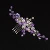 JWICOS Crystal Bride Wedding Hair Comb Rhinestone Bridal Hair Clip Glitter Wedding Hair Accessories for Women and Girls (Purple) view 1