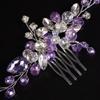 JWICOS Crystal Bride Wedding Hair Comb Rhinestone Bridal Hair Clip Glitter Wedding Hair Accessories for Women and Girls (Purple) view 3