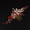 JWICOS Crystal Bride Wedding Hair Comb Rhinestone Bridal Hair Clip Glitter Wedding Hair Accessories for Women and Girls (Red) view 1
