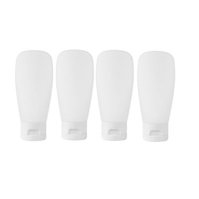 Travel Bottles for Toiletries, 4pcs Plastic Cosmetic Travel Size Containers Refillable Lotion Squeeze Bottles with Flip Cap, Travel Accessories for Shampoo Conditioner Body Wash (1oz)