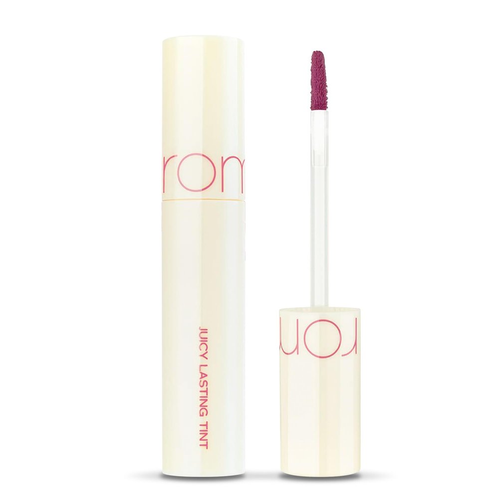 rom&nd Juicy Lasting Tint #28 Bare Fig - K-Beauty MLBB Lip Gloss for Cool Undertones, Vivid Long-Lasting Shine, Moisturizing & Non-Sticky Lip Stain