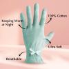 Evridwear Beauty Cotton Gloves with Touchscreen Fingers for SPA, Eczema, Dry Hands, Hand Care, Day and Night Moisturizing, (2 Pair L/XL, Feather Weight Mint Green Color) view 3