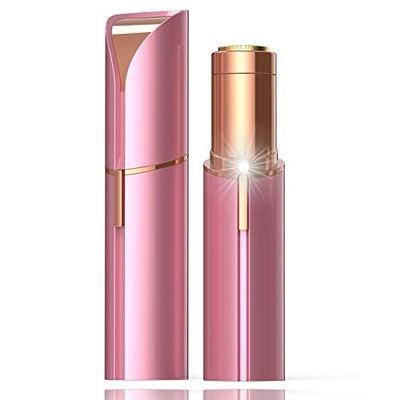 Facial Hair Removal for Women - USB Rechargeable Painless Hair Remover With LED Light for Face, Peach Fuzz, Upper Lip, Chin, Body (Rose Gold)