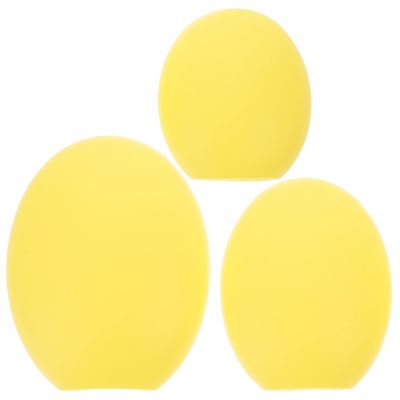 LALAFINA Fan-shaped Makeup Brush 3pcs Silicone Covers for Travel Yellow for Brushes