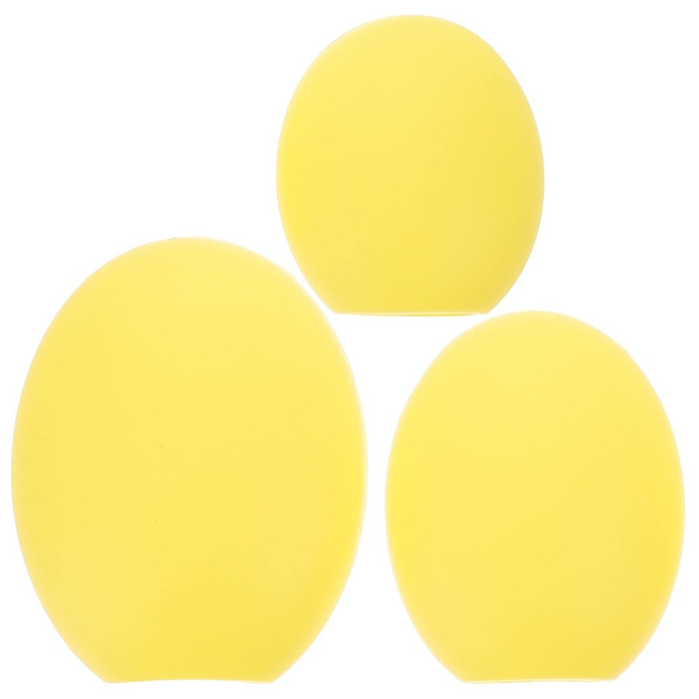 LALAFINA Fan-shaped Makeup Brush 3pcs Silicone Covers for Travel Yellow for Brushes