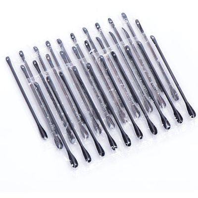 100Pcs Disposable Plastic Blackhead Remover Pimple Popper Tool Professional Double Headed Blackhead Extractor Removal Stick Cotton Swab Beauty Tool, Black