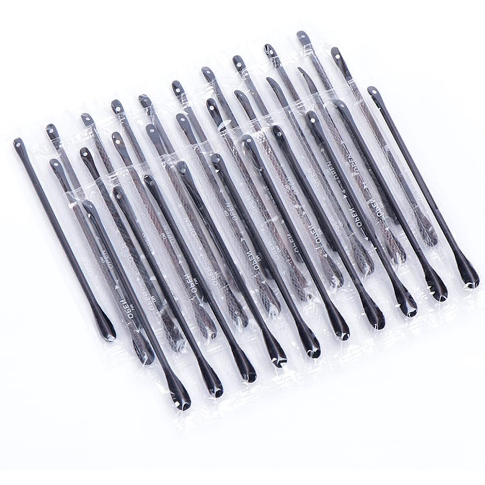100Pcs Disposable Plastic Blackhead Remover Pimple Popper Tool Professional Double Headed Blackhead Extractor Removal Stick Cotton Swab Beauty Tool, Black
