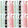 GORGECRAFT 24PCS Printed Glitter Hair Ties Knotted Elastics Ponytail Holders Ocean Theme No Crease Elastic Ribbon Band Ribbon Crease Free Hand Twist Bracelet Accessories for Women view 1