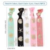 GORGECRAFT 24PCS Printed Glitter Hair Ties Knotted Elastics Ponytail Holders Ocean Theme No Crease Elastic Ribbon Band Ribbon Crease Free Hand Twist Bracelet Accessories for Women view 2