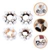 LALAFINA 4pcs Pearl Rhinestones Hair Ties Elastic Ponytail Holders Hairband Clips Hair Accessories for Girls Parties and Daily Life view 4