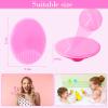 Nuogo 40 Pack Facial Cleansing Brush Face Scrubber Face Exfoliator Exfoliating Brush Soft Silicone Scrubber Handheld Wash Scrub Pad Tool for Deep Cleaning Pore Blackhead Delicate Dry Skin Care Women view 2