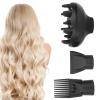 Dryer Diffuser Set, 3Pcs Hair Dryer Diffuser Nozzle Set Plastic Hair Dryer Attachment Dryer Nozzle Comb view 1