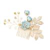 Kisangel Rhinestone Pearl Hair Accessories - 4pcs Floral Hair Combs, Hair Clips, and Wedding Hair Comb Set for Brides (Green) view 4